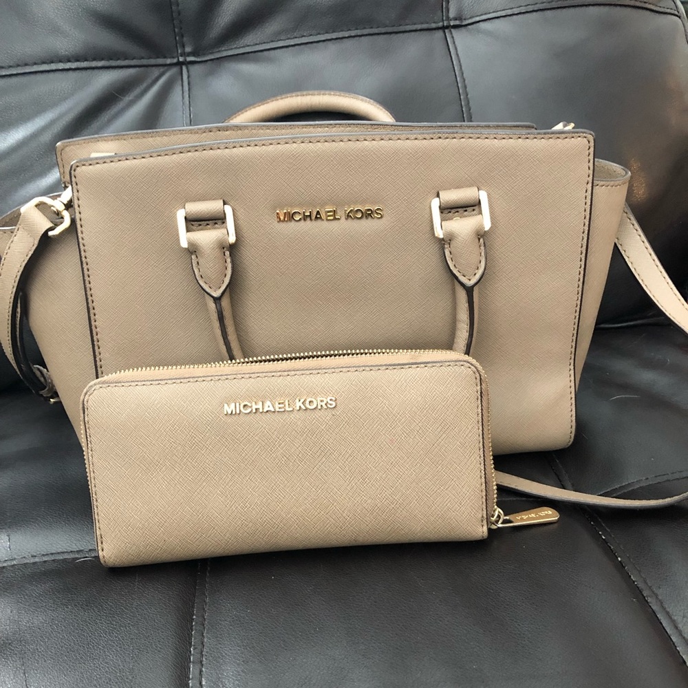 Michael Kors Selma satchel with matching wallet